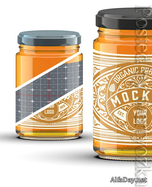 Cylindrical Honey Jar Mockup 322842168