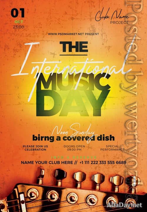 International music day - Premium flyer psd template