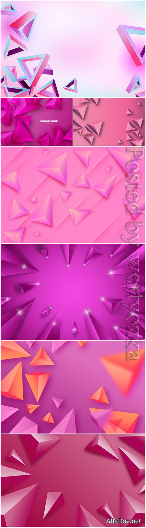 3d vector background with pink abstract elements