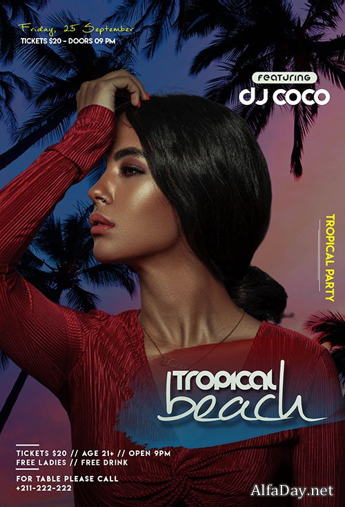 Tropical beach - Premium flyer psd template