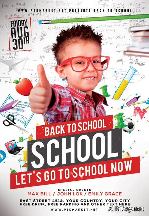 School back - Premium flyer psd template