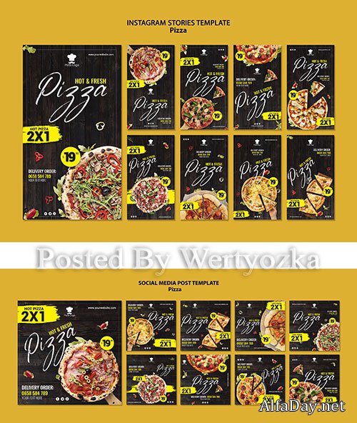 Pizza restaurant social media stories template