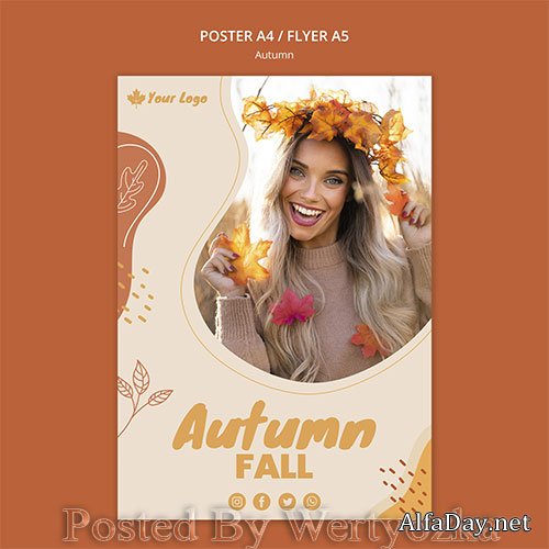 Autumn concept poster template