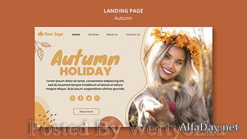 Autumn concept landing page template