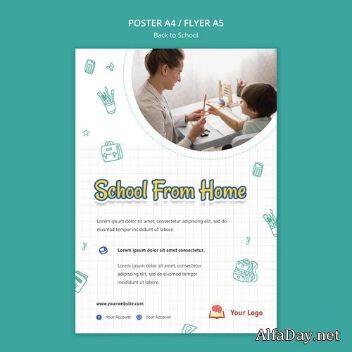 Back to school flyer template