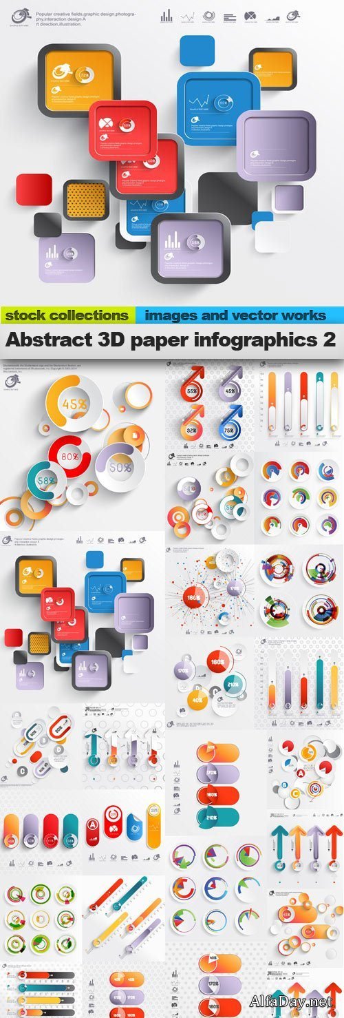 Abstract 3D Paper Infographics 2