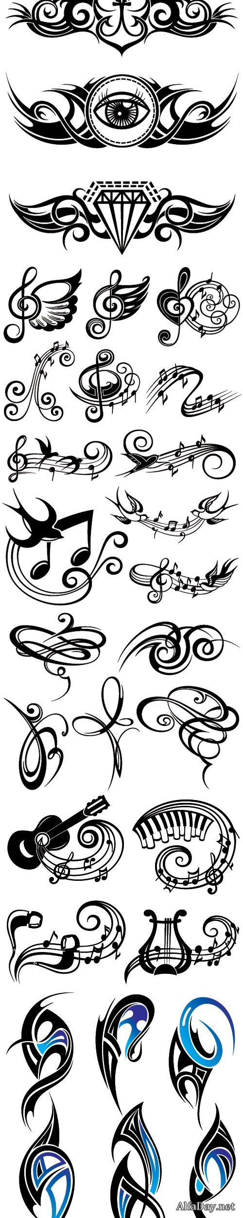 Tattoo patterns in vector