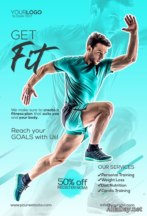 Gym and Fitness  - Premium flyer psd template