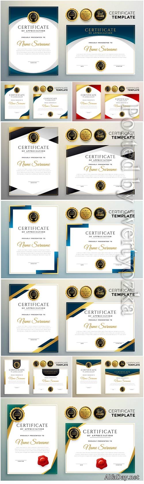 Creative certificate of appreciation template modern design
