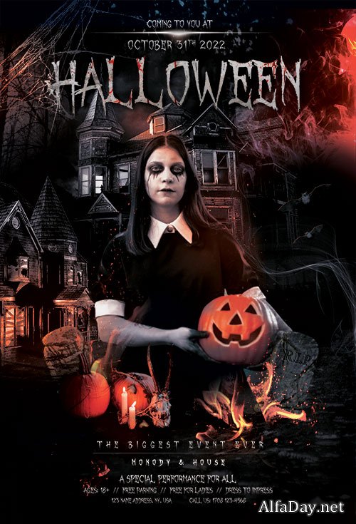 Vampire Weekend Halloween Party - Premium flyer psd template