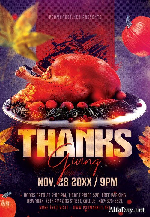 Thanks giving - Premium flyer psd template