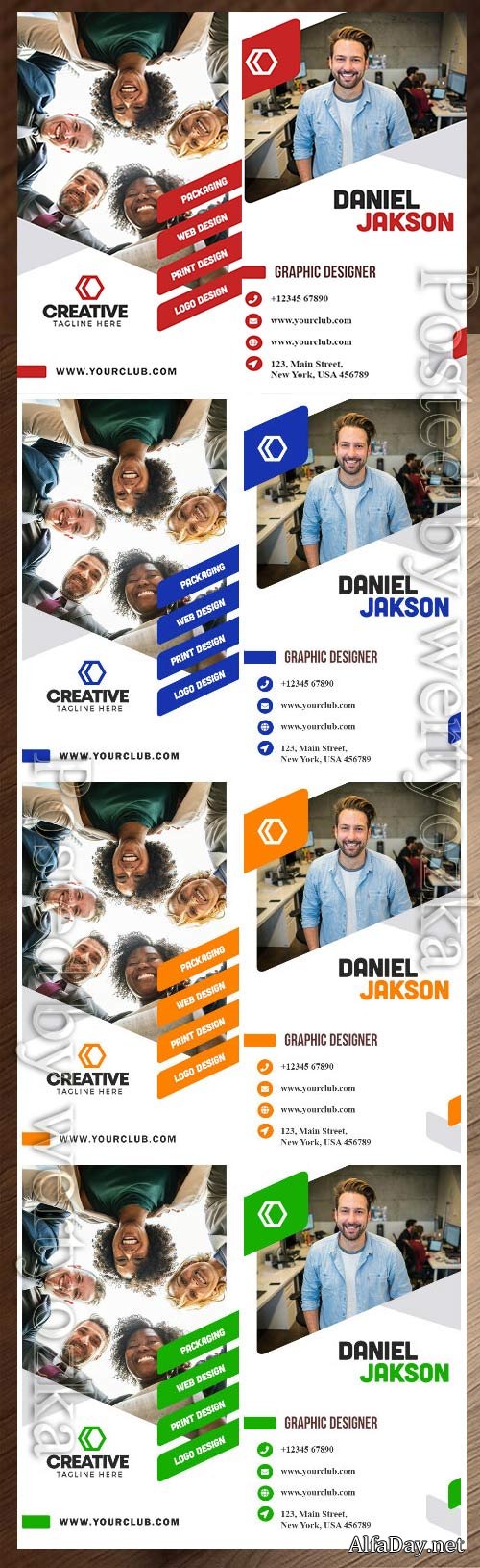 Vertical, Business, Card, Design, PSD