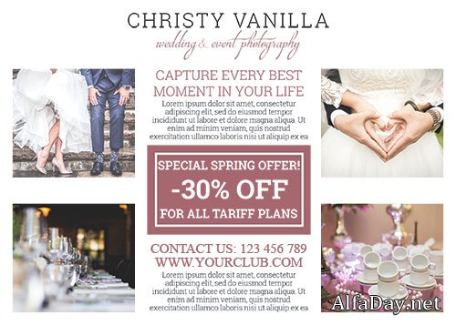 Wedding photographer psd template