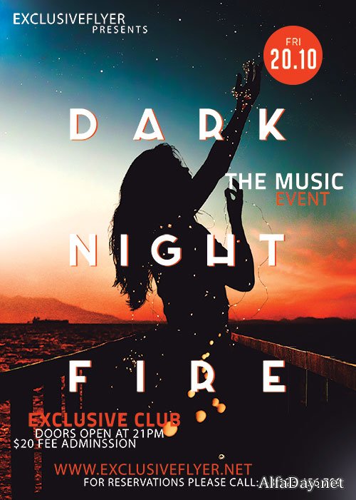 Dark night fire - Premium flyer psd template