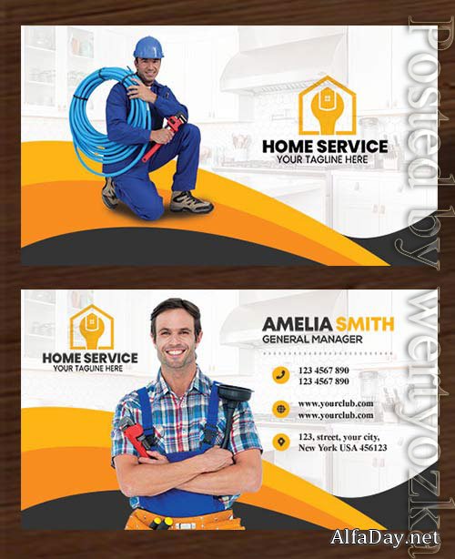 Plumber Business Card PSD Template