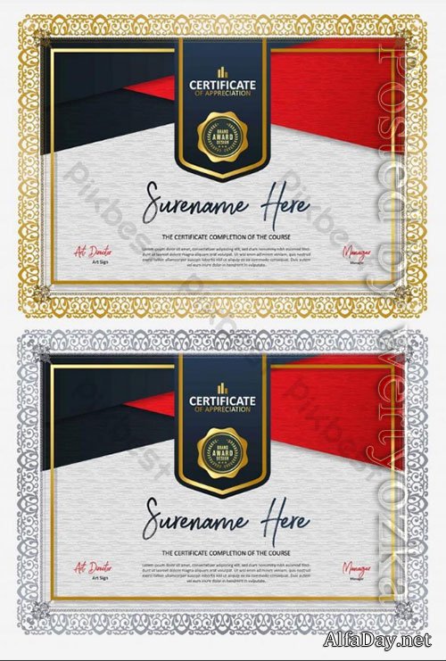 Certificate design appreciation diploma honor award certificate