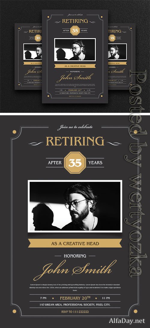 Retirement Invitation Flyer Psd Template