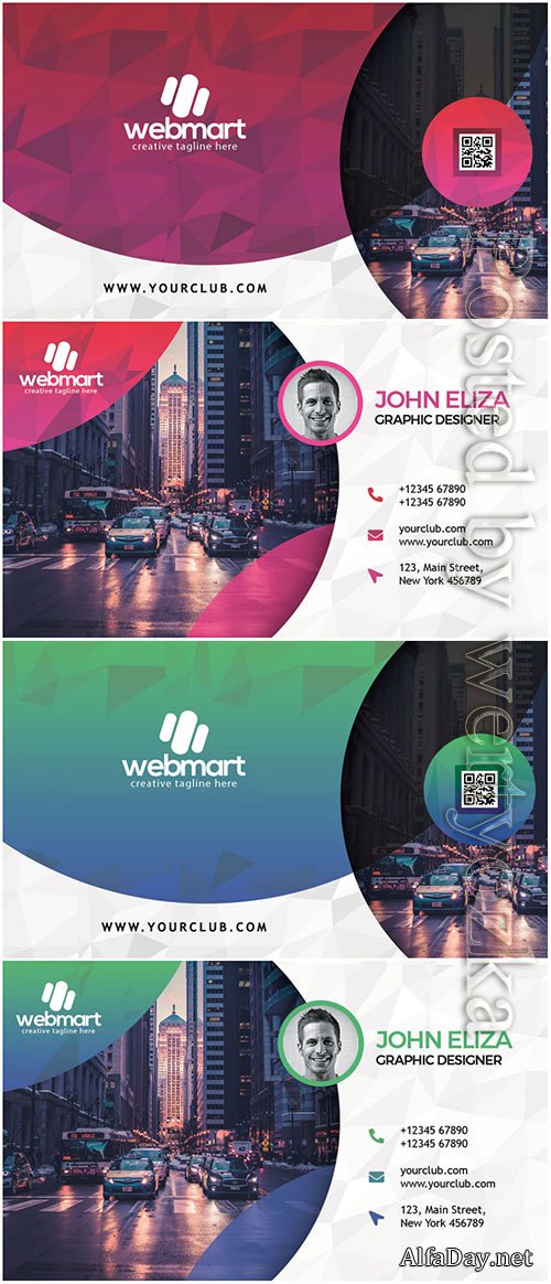 Modern Clean Business Card PSD Templates