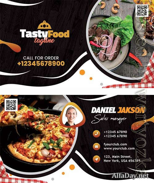 Tasty Food Restaurant Business Card PSD