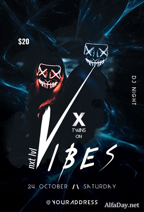 X Vibes psd flyer template