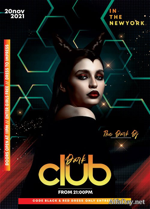 Dark Night Club PSD Flyer Template