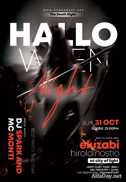 Halloween event flyer psd