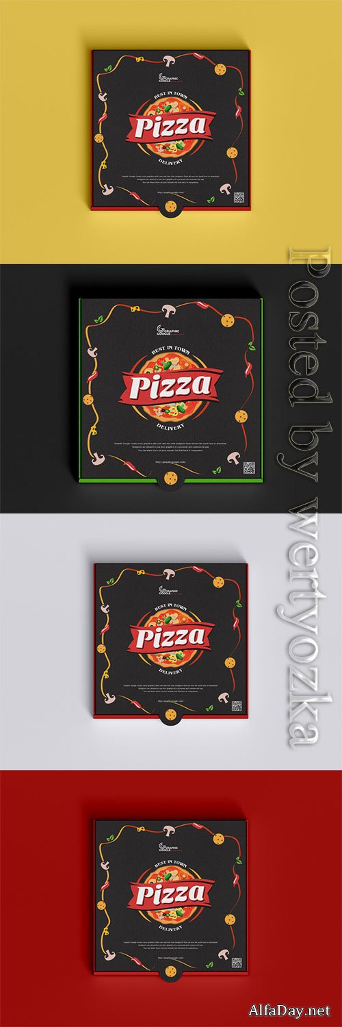 Packaging Pizza Box Mockup PSD