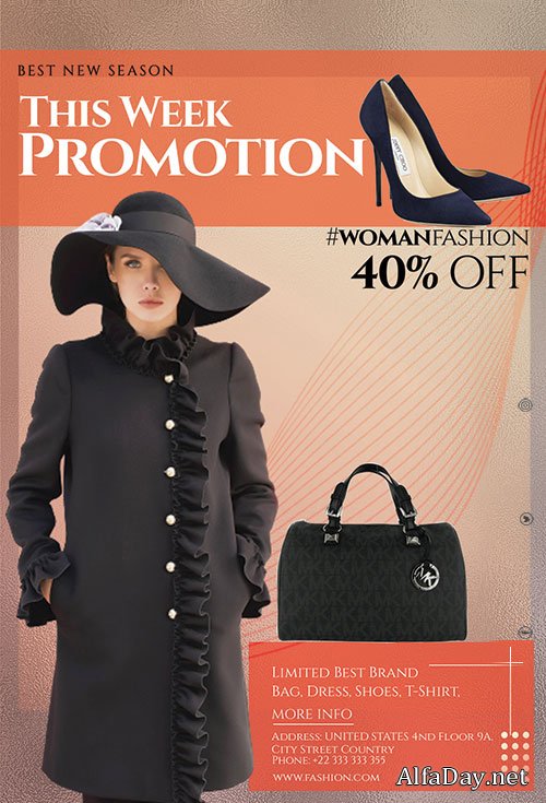 Woman Fashion Flyer PSD Templates