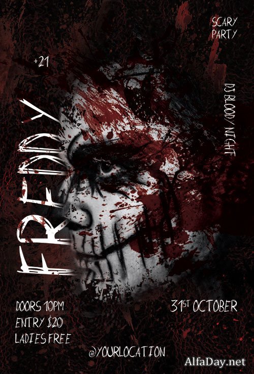 Scary Night Flyer PSD Template