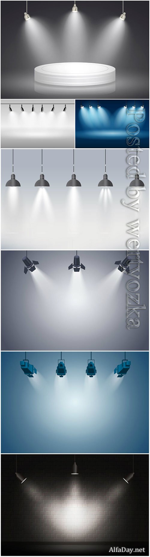 Spotlights vector background