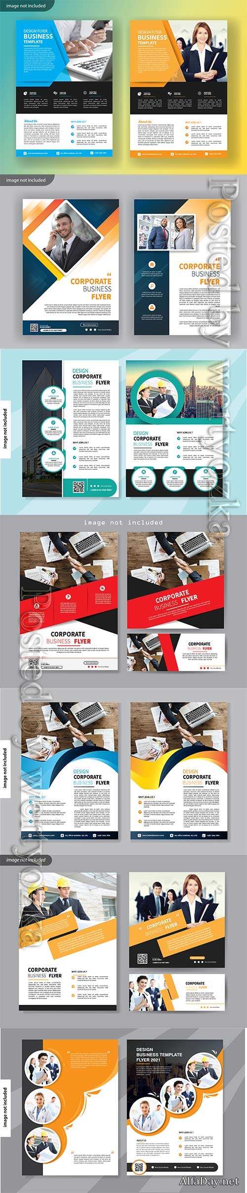Flyer template design for cover layout annual report