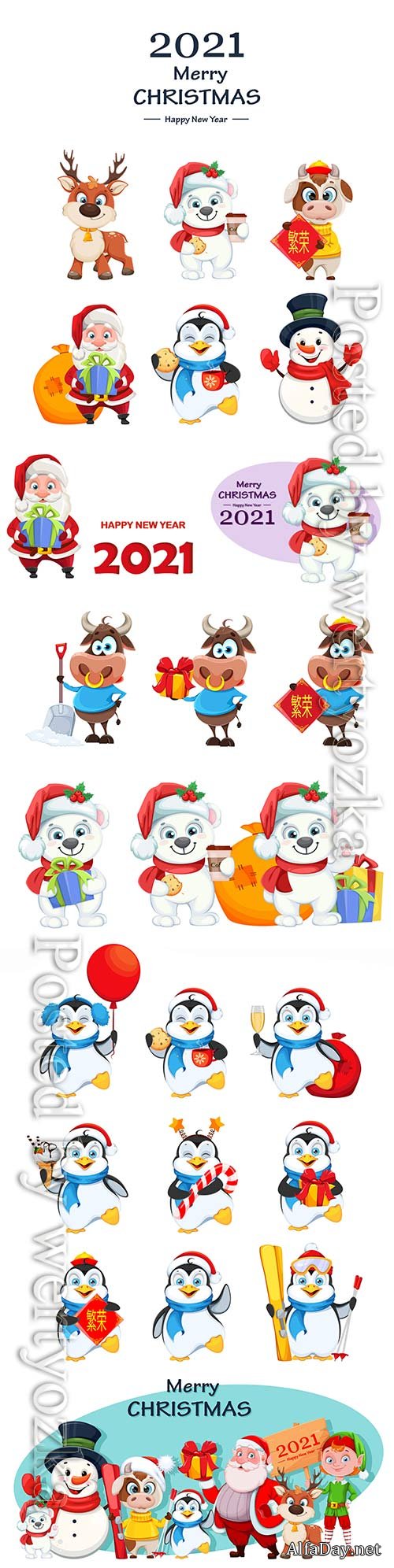 Merry christmas and happy new year cut vector