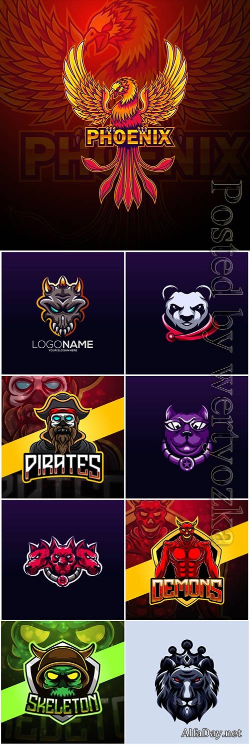 Mascot esport logo design premium vector vol 11