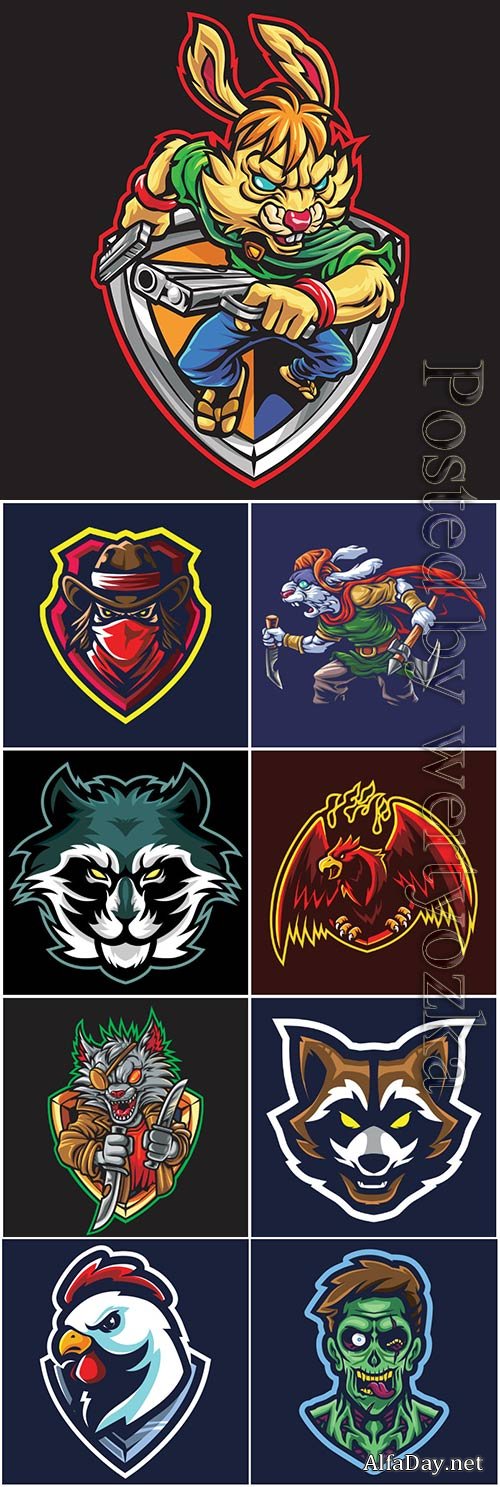 Mascot esport logo design premium vector vol 13