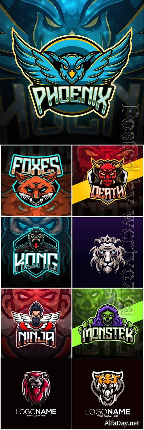 Mascot esport logo design premium vector vol 6