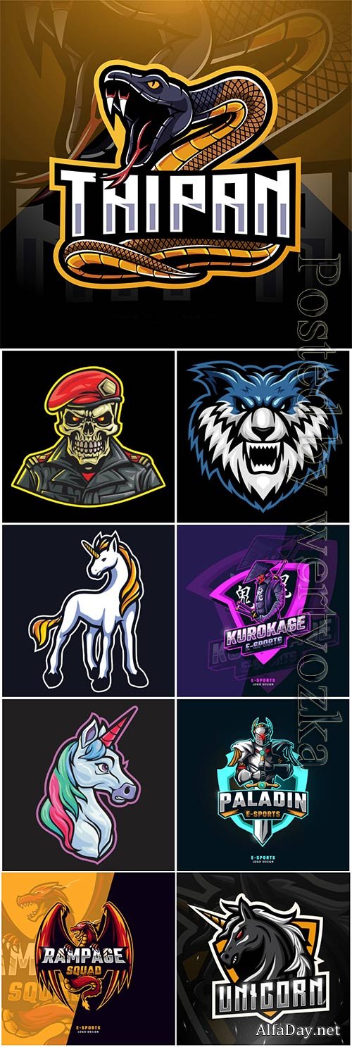 Mascot esport logo design premium vector vol 2