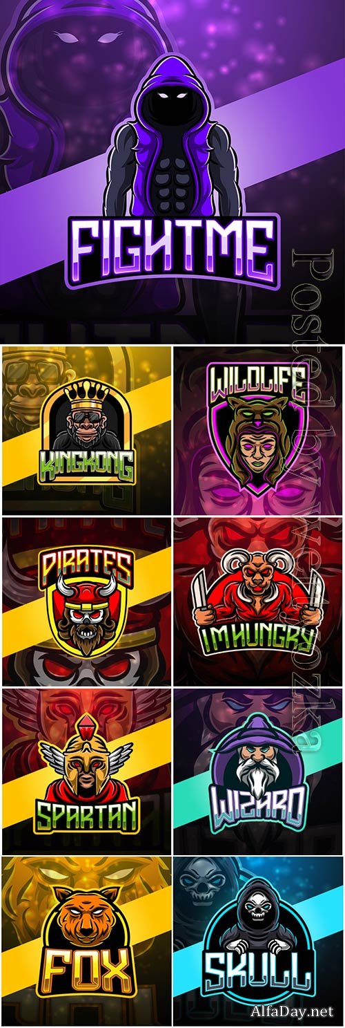 Mascot esport logo design premium vector vol 4