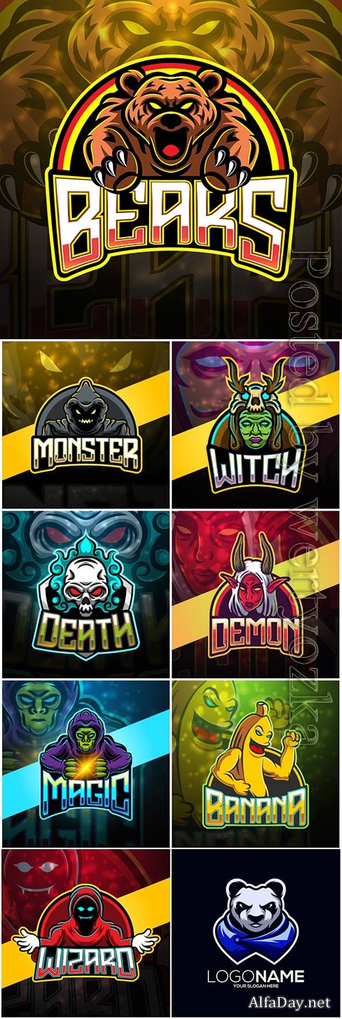 Mascot esport logo design premium vector vol 3