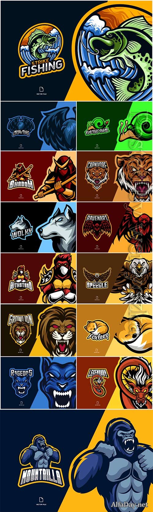 Mascot esport logo design premium vector vol 24