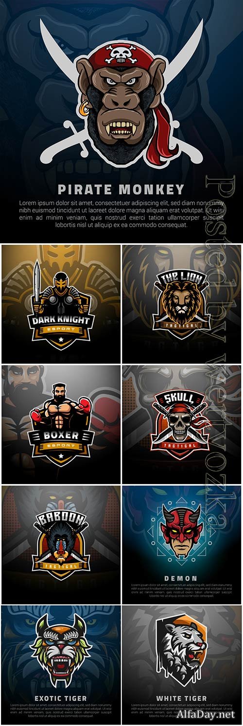 Mascot esport logo design premium vector vol 19