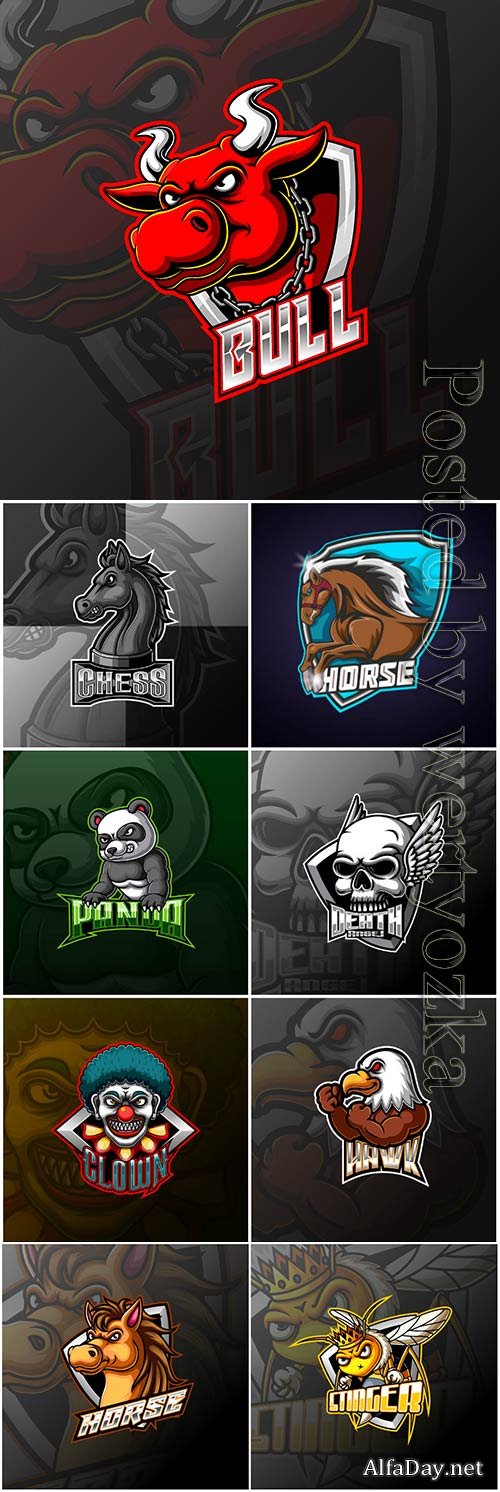Mascot esport logo design premium vector vol 20