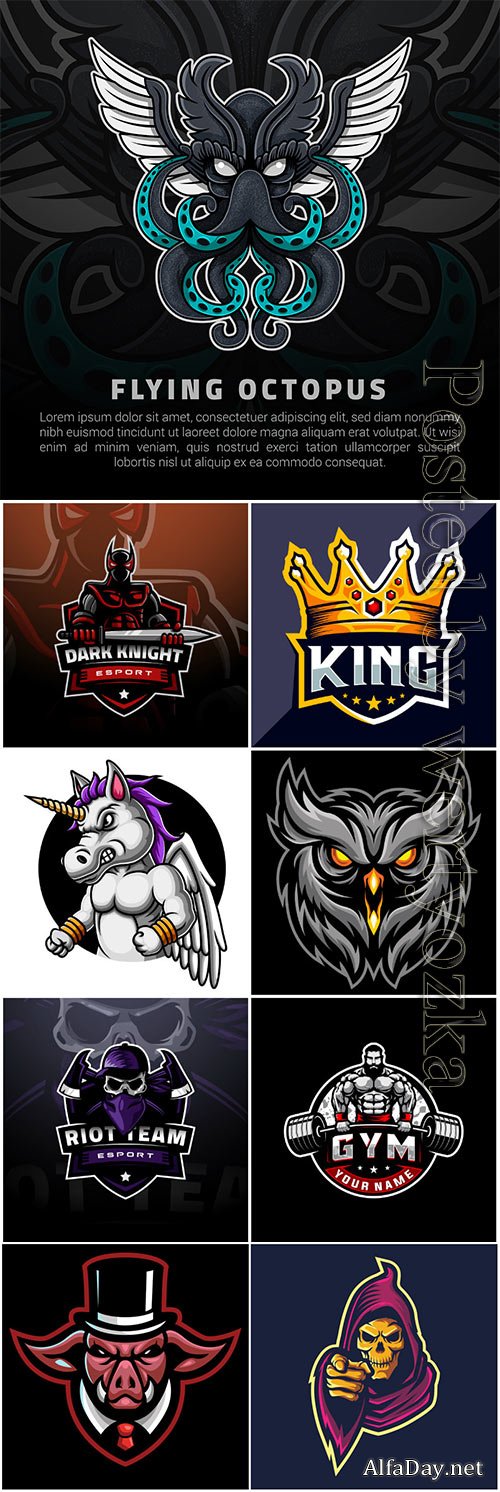 Mascot esport logo design premium vector vol 15