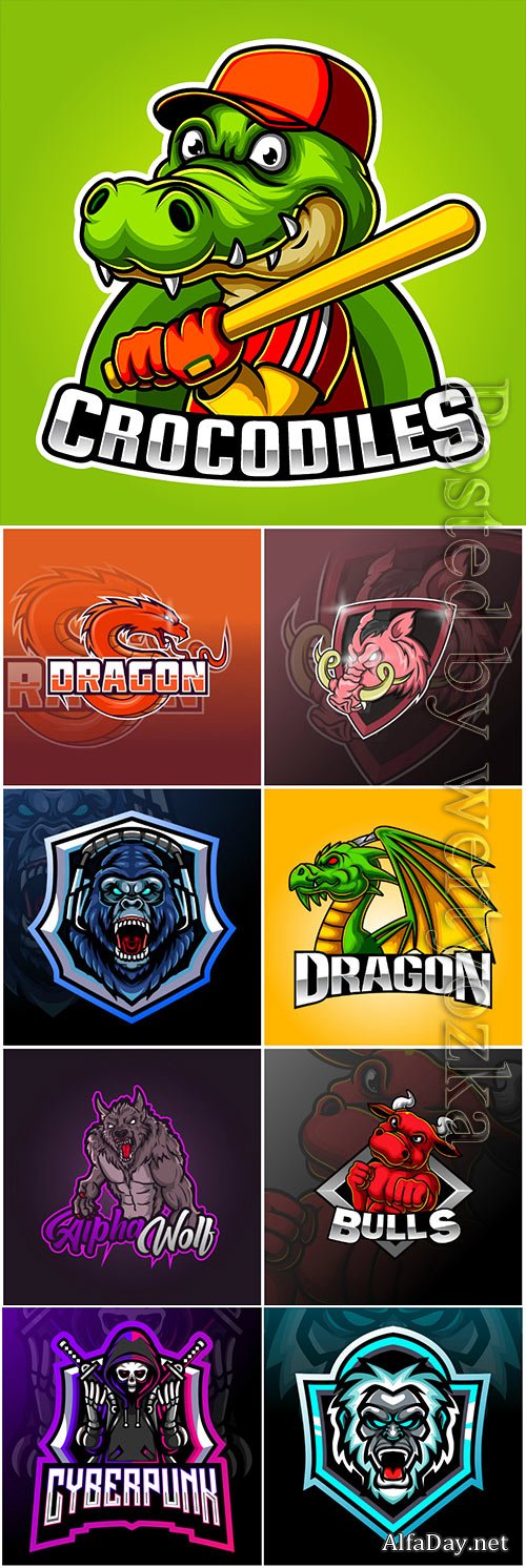 Mascot esport logo design premium vector vol 16
