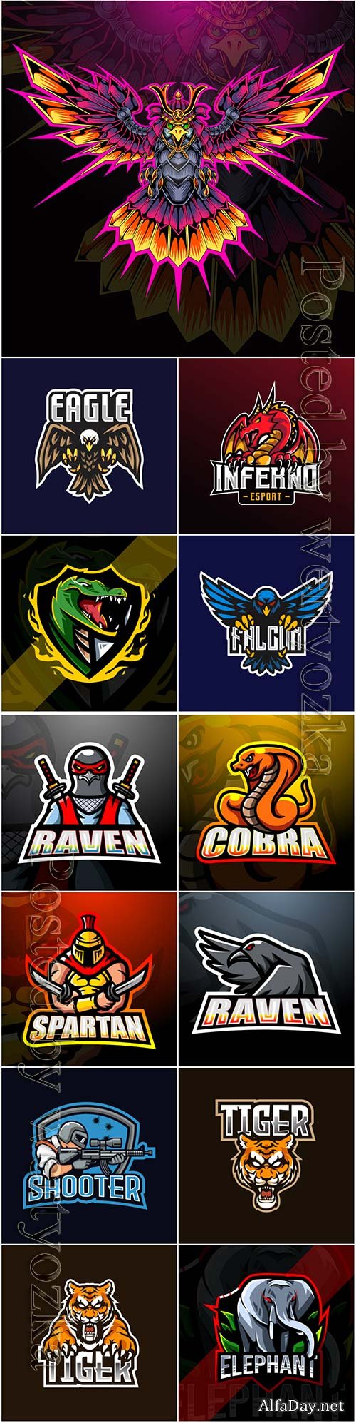 Mascot esport logo design premium vector vol 35