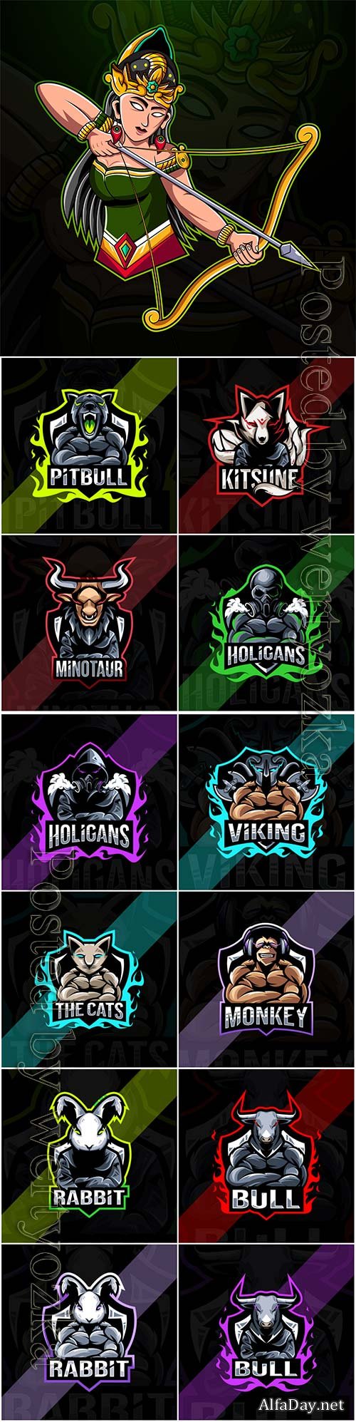 Mascot esport logo design premium vector vol 28