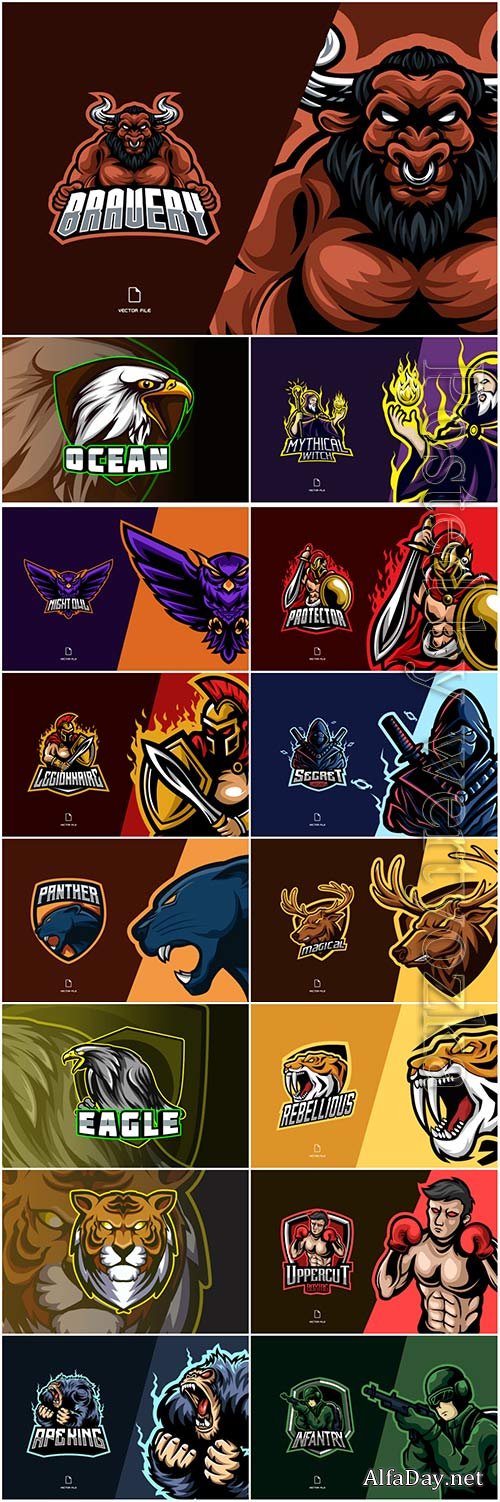 Mascot esport logo design premium vector vol 45