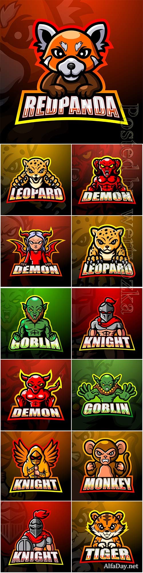 Mascot esport logo design premium vector vol 43