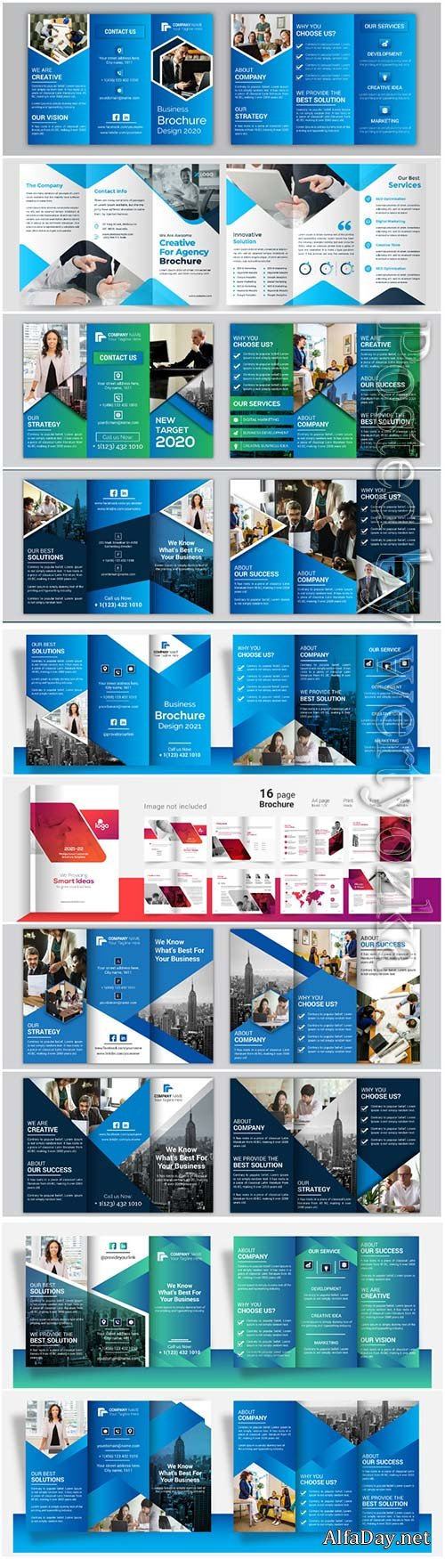 Vector set business brochure design template