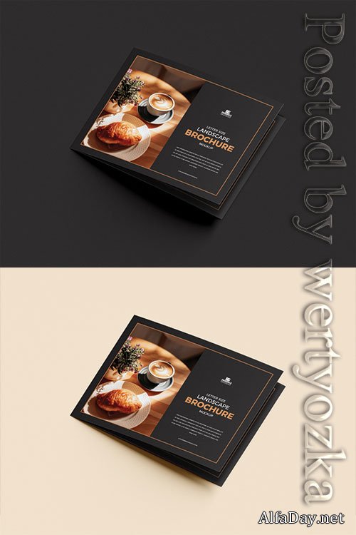 Letter Size Landscape Brochure Mockup
