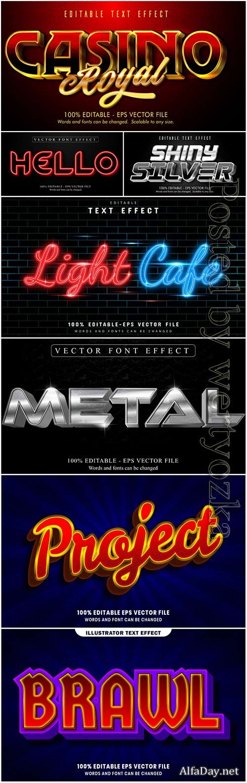 3d editable text style effect vector vol 30